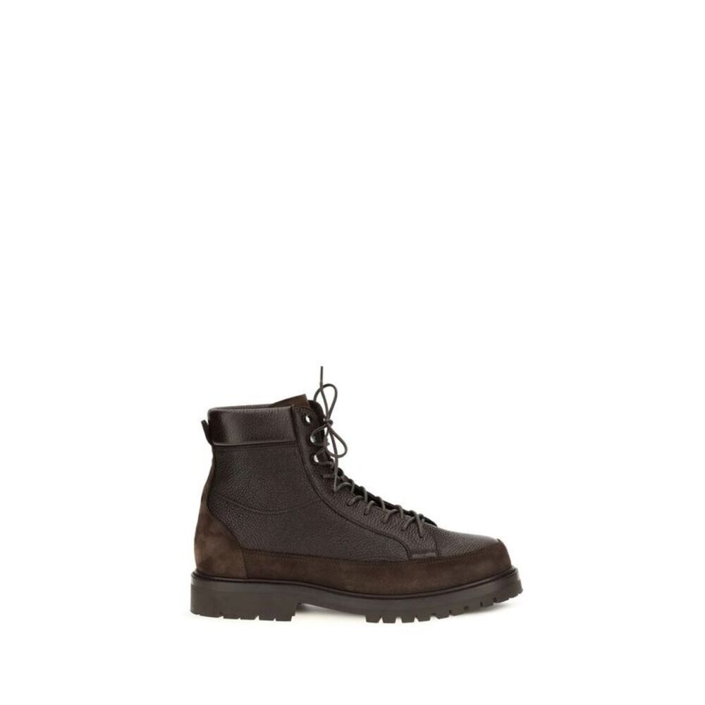 Brunello Cucinelli Brown Deer Lace-Up Men's Boots